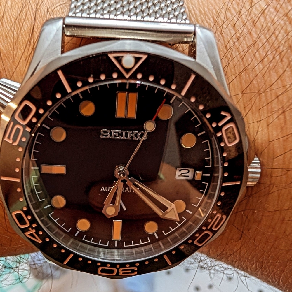 Seiko Automatic Diver Watch Luxury Style Stainless Bracelet - Picture 2 of 4